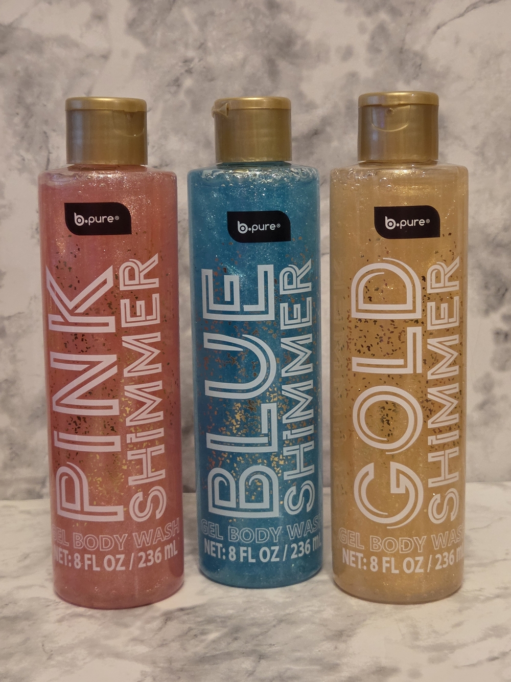 Shimmer Gel Body Wash — Sparkling Pink, Blue, Gold
